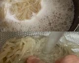 簡単！ベーコンとズッキーニの豆乳冷麺♪作り方1写真