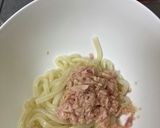 ツナで和えたうどん青じそ添え作り方4写真