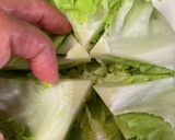 丸ごとレタスと厚切りハムのコンソメスープ作り方1写真
