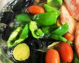 なす主役♪夏野菜とカニカマのアヒージョ☆作り方6写真