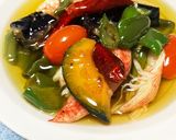 なす主役♪夏野菜とカニカマのアヒージョ☆作り方8写真