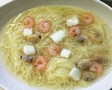 和風の海鮮スープパスタ作り方7写真