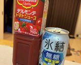 チューハイでレッドアイ作り方1写真