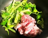 お豆腐と豚肉＆小松菜とピーマン炒め♬作り方3写真