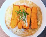チーズ茄子のせ卵粥作り方9写真
