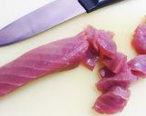 お父さんのマグロとニガナの酢醤油和え作り方5写真