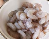 簡単!オカヒジキ入り海老玉の甘酢餡かけ♪作り方1写真