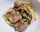 鶏もも肉とアスパラのレモン塩バター炒め作り方6写真