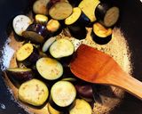 牛肩肉＆茄子＆南瓜胡麻味噌炒め作り方1写真