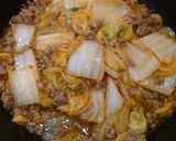 簡単☆豚ひき肉と白菜のピリ辛あんかけ丼♩作り方7写真