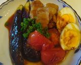 自炊飯 畳み豚バラとなすとトマト照り焼き作り方5写真