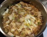 キムチと豆腐と豆苗と卵のスープ作り方3写真