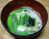おくら、豆腐のお味噌汁作り方12写真