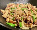 牛肉とピーマンと椎茸の味噌炒め作り方3写真
