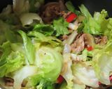 時短簡単レタスたっぷり豚バラ焼き肉風炒め作り方8写真