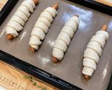 長いロングソーセージで作るソーセージパン作り方6写真