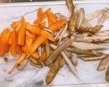 ゴボウ牛肉 キンピラ風作り方1写真