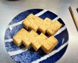 甘い！絹厚揚げ焼き　ごま油塩葱トッピング作り方3写真