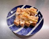 甘い！絹厚揚げ焼き　ごま油塩葱トッピング作り方4写真