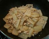 大根とひき肉の簡単炒め煮作り方4写真