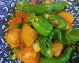 トマトと唐辛子のにんにく醤油香り炒め作り方6写真
