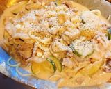 豚バラとズッキーニのクリームパスタ作り方7写真
