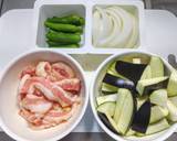 豚バラ肉とナスとシシトウの中華味噌炒め作り方1写真