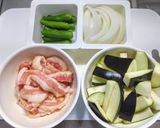 豚バラ肉とナスとシシトウの中華味噌炒め作り方1写真