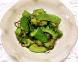 叩ききゅうりと茹でゴーヤの簡単塩昆布漬け作り方8写真