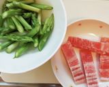 簡単!☆アスパラとベーコンの和風パスタ作り方2写真