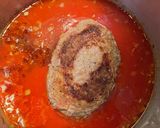 残り物のハンバーグでミートソースパスタ作り方4写真