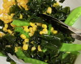 副菜★絹さやとわかめとコーンの和え物作り方3写真