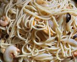 海老とムール貝の和風スープパスタ♪作り方3写真