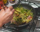 豚肉となすのさっぱり黒酢パスタ作り方3写真
