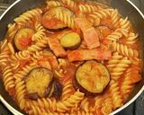 鍋一つで茄子とベーコンのトマトパスタ作り方5写真