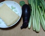 なす、小松菜の煮浸し。作り方1写真