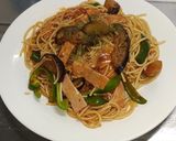 かんたんミートソース・パスタ ～ナス入り作り方9写真