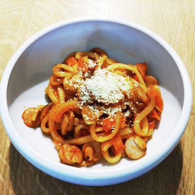 子ども向けナポリタンうどん by むーむー☆育休済パパ 【クックパッド