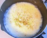 チーズ茄子のせ卵粥作り方8写真