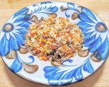 豚ひき肉とニンニクの芽とポテトの卵炒飯作り方12写真