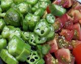 オクラトマト納豆のガーリックパスタ♡作り方1写真
