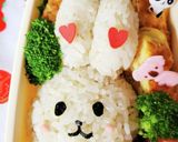 キャラ弁☆ゆるふわウサギ弁当☆作り方2写真