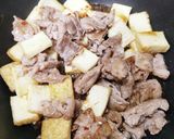 焼肉と厚揚げ炒め＆もやしの付け合せ作り方9写真