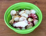 レンジで！ベビーホタテとタコの大葉マリネ作り方3写真