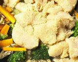 低糖質　とり胸肉の高野豆腐衣の炒め物作り方6写真