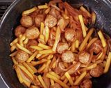 肉団子とポテトの甘辛炒め作り方5写真