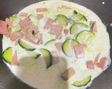 ズッキーニとスパムのクリーム煮作り方6写真