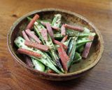 おくらとランチョンミートの鉄板焼き作り方4写真