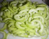 ヘビウリの佃煮風炒め物‥すき焼きのたれ味作り方3写真
