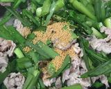 豚肉とにらの「粒みそ」炒め作り方4写真